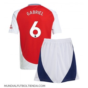 Camiseta Arsenal Gabriel Magalhaes #6 Primera Equipación Replica 2024-25 para niños mangas cortas (+ Pantalones cortos)